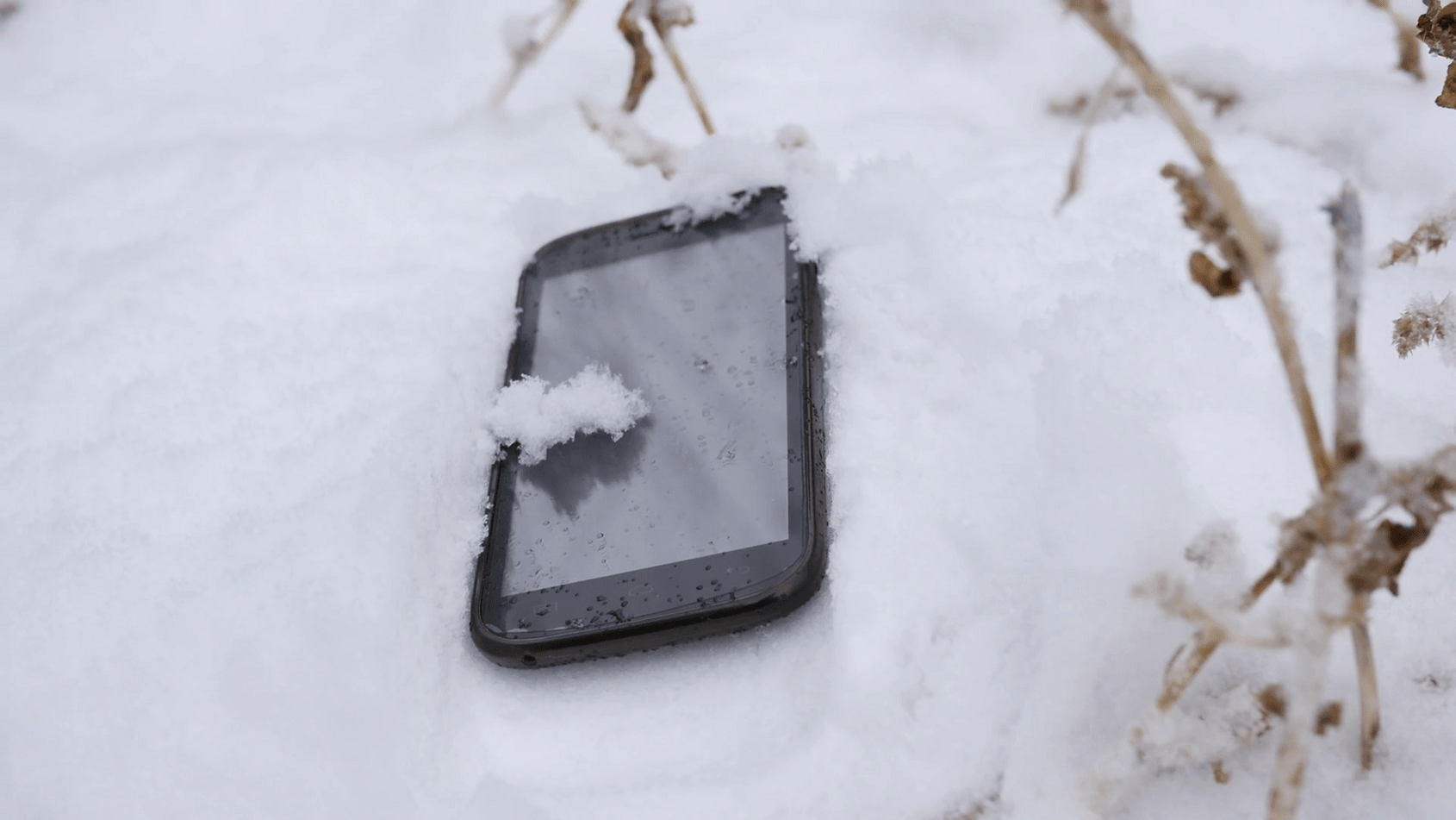 phone in snow