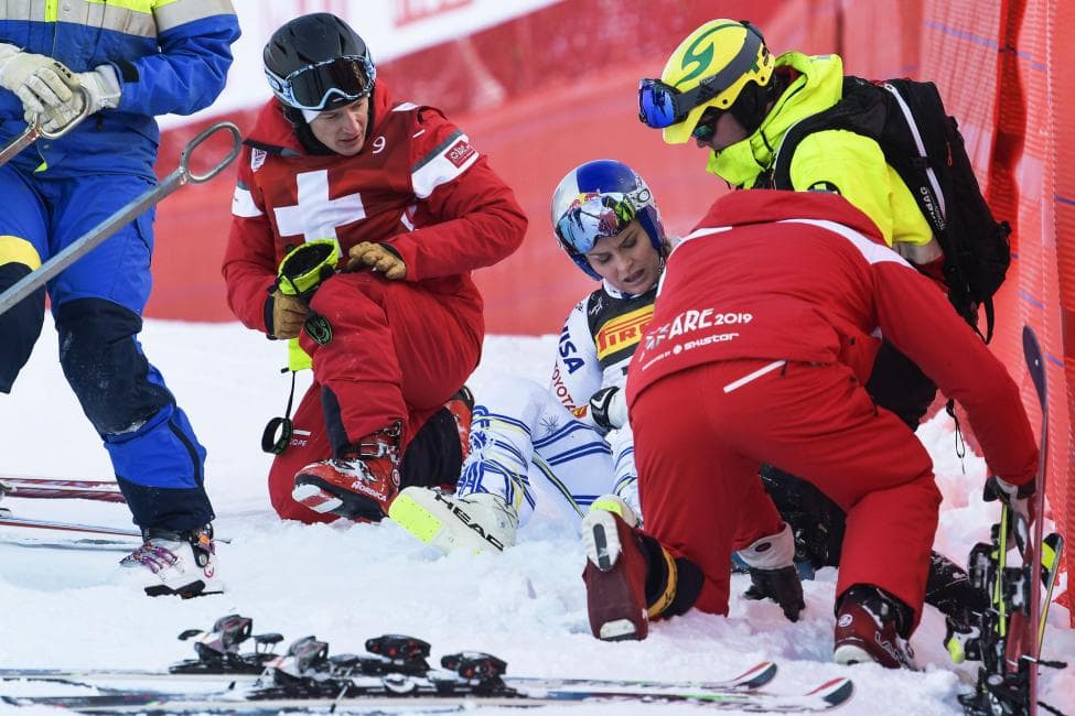 Lindsey Vonn crashed while racing in Sweden on Feb 5, 2019.