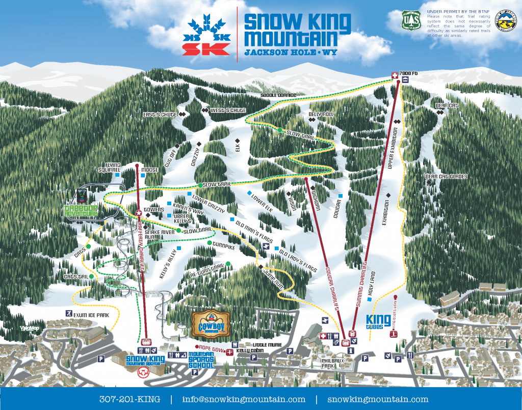 snow king, trail map, wyoming