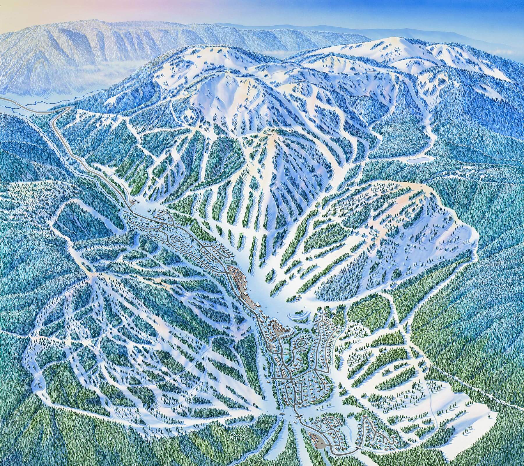 sun peaks resort, canada, trail map