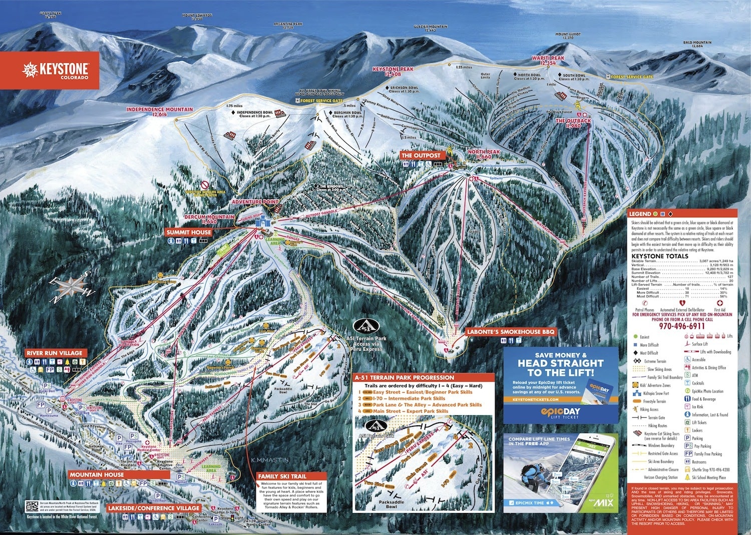 keystone, colorado, trail map