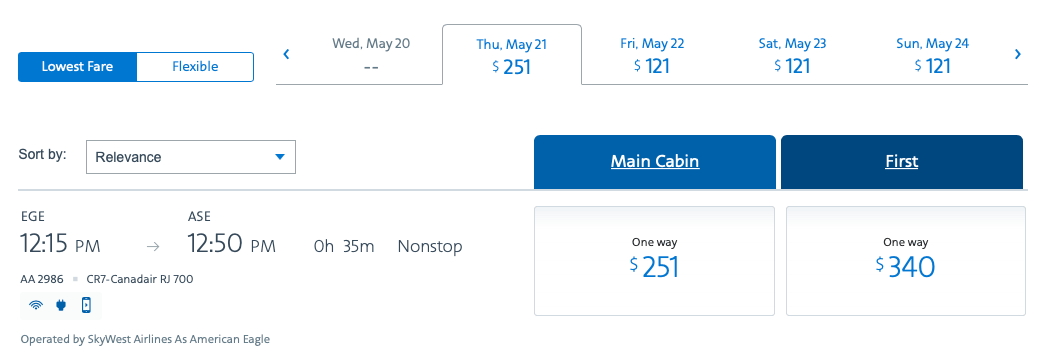 American Airlines, Vail, Aspen, Colorado