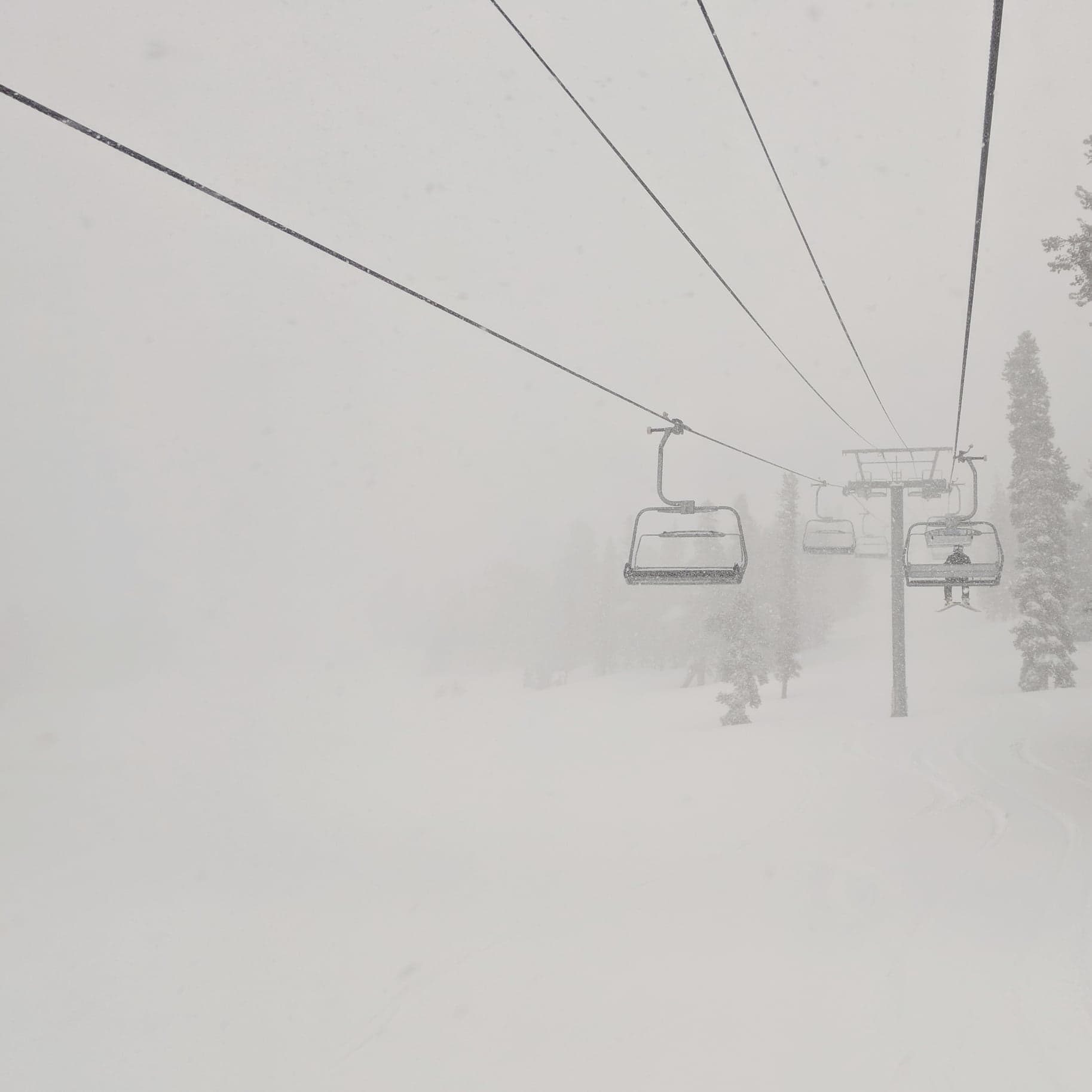 riding a chairlift