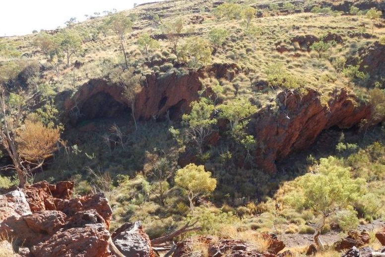 Pilbara cave pre being blown up.