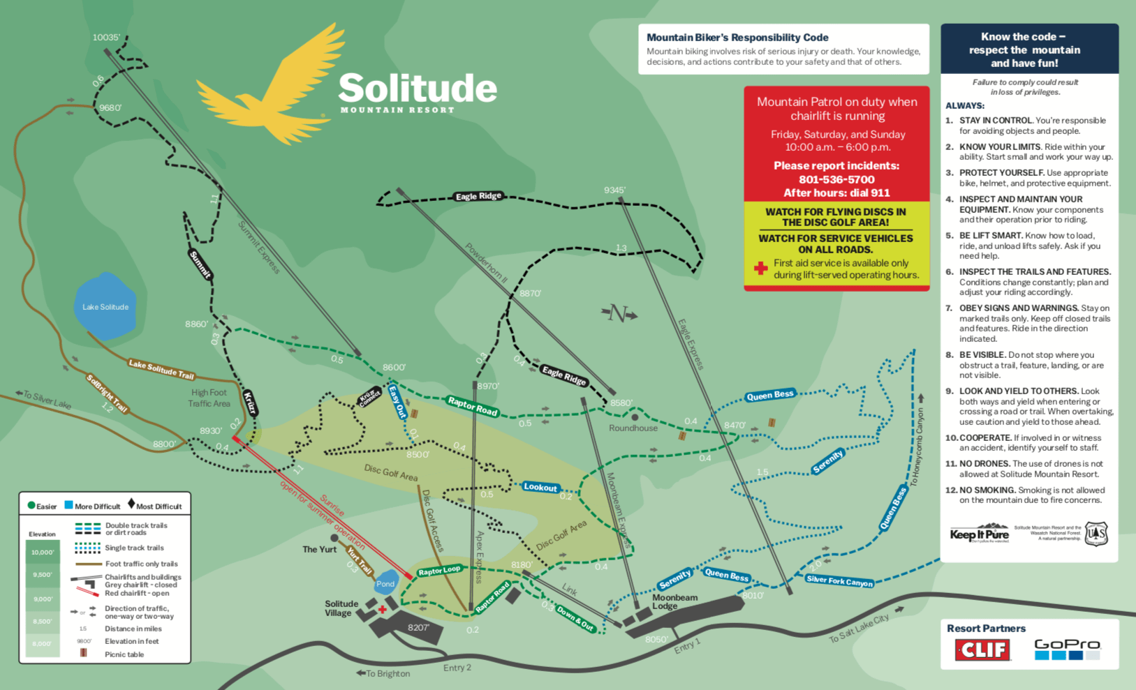 solitude, trail map, summer, utah