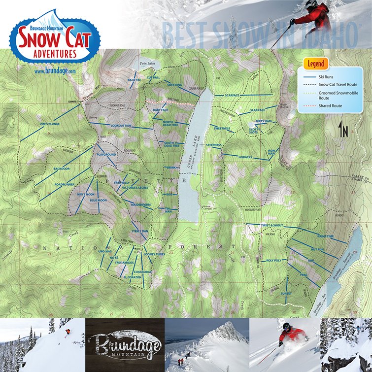 Map of Brundage Mountain's Catski terrain