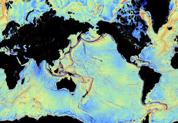 Low resolution ocean floor map