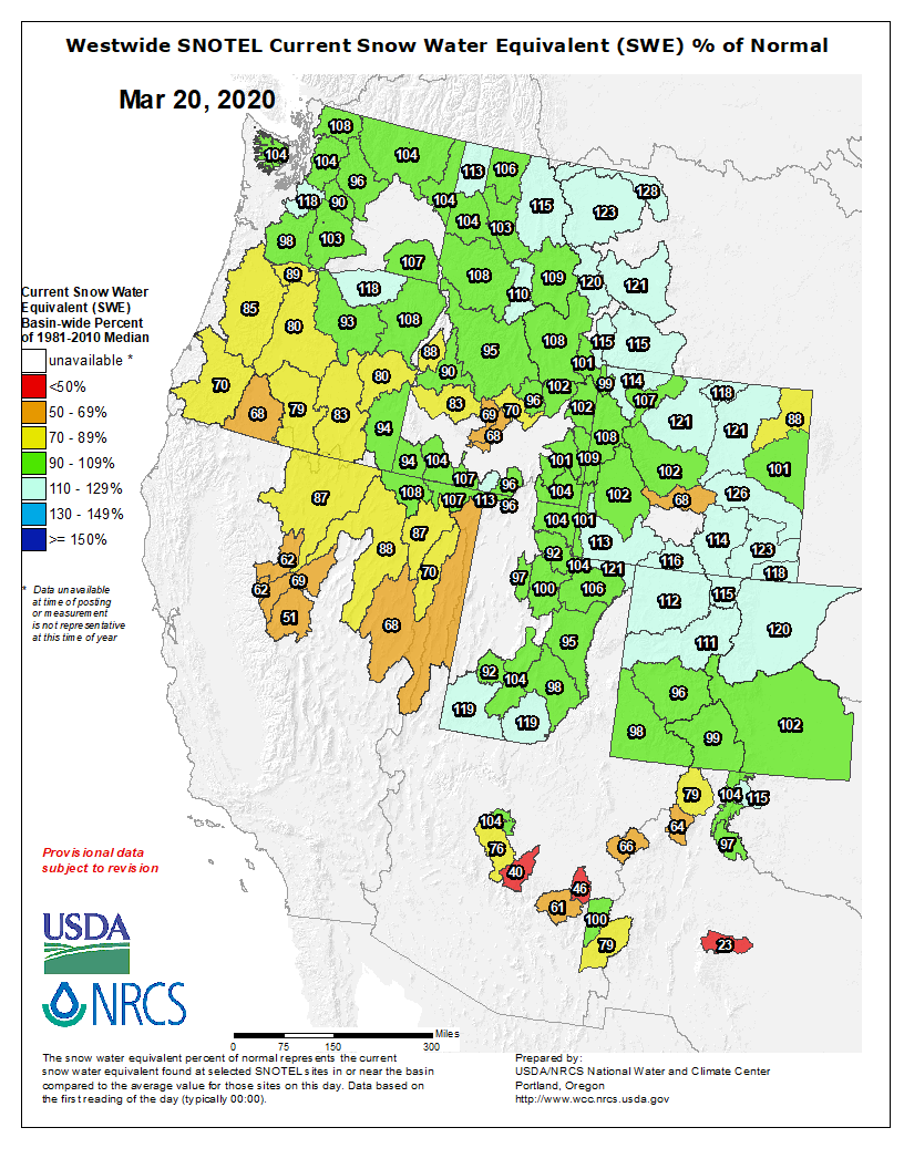 Snow Water Equivalent Map