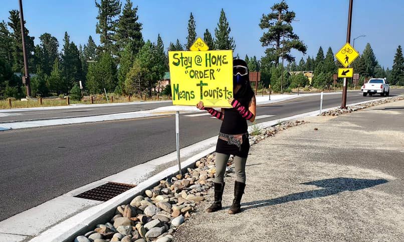 protest, Tahoe, California,