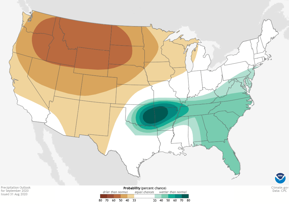 noaa, September, outlook, precipitation, 