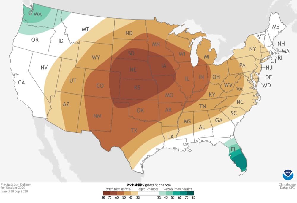 NOAA, October 2020, precipitation,