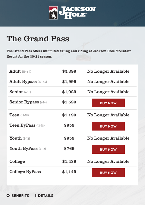 Jackson Hole, Wyoming, grand pass