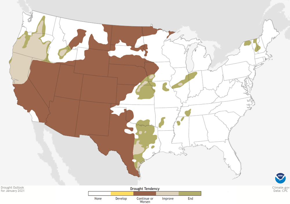 January outlook, drought,