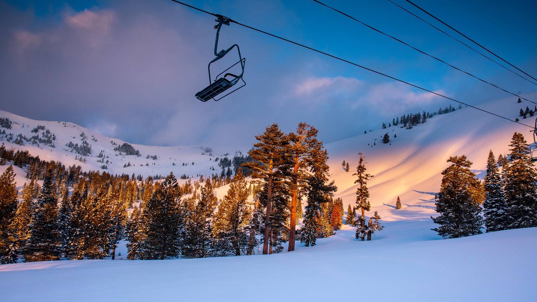 alpine meadows sherwood chairlift sunset