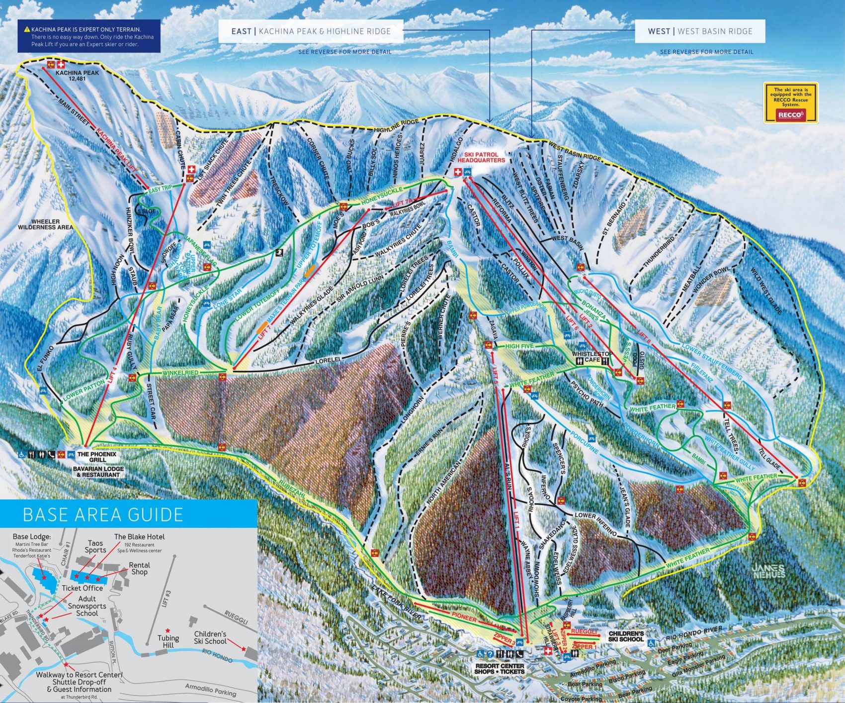 trail map showing Taos Ski Resort