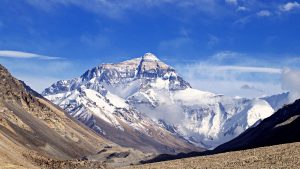 Photograph of Mount Everest. At 29,032 feet in elevation, HAPE is a pressing concern.