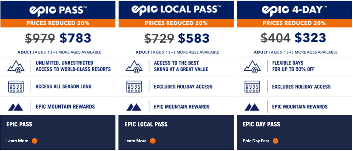 epic pass, vail resorts