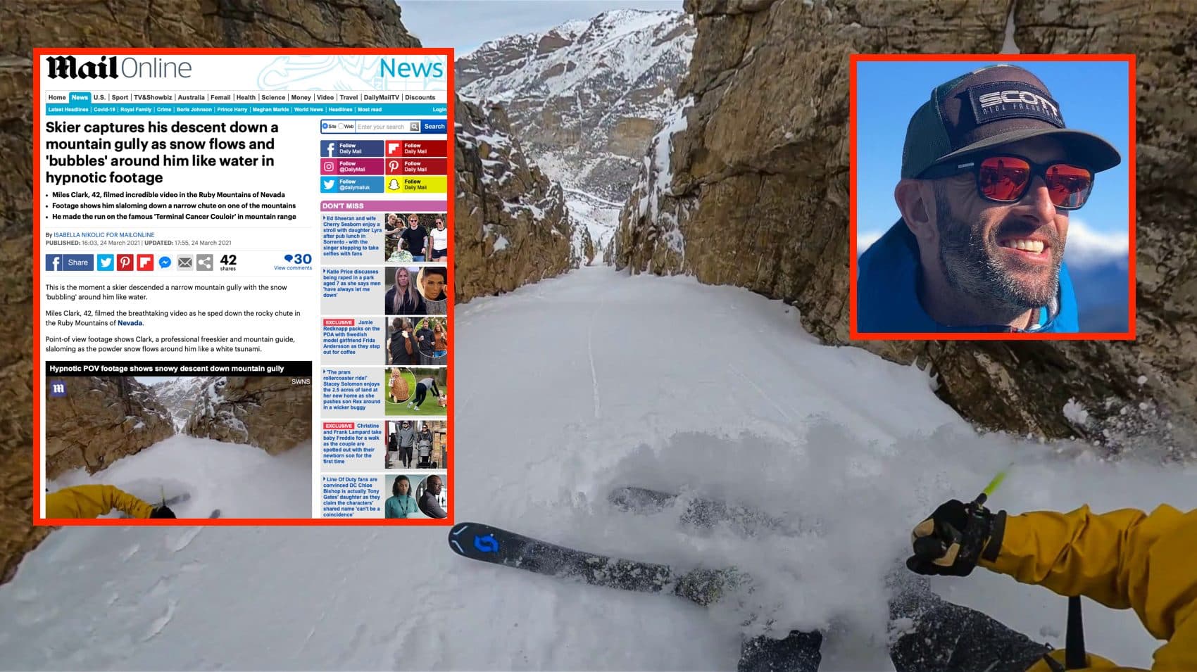 snowbrains, daily mail, mainline, Miles Clark, terminal cancer, couloir, ruby mountains, Nevada