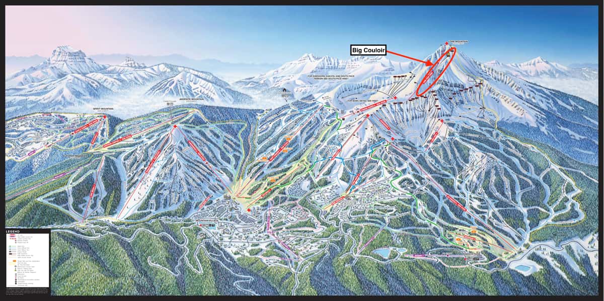 big sky, big couloir, montana, 