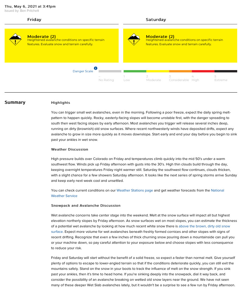 avalanche forecast,