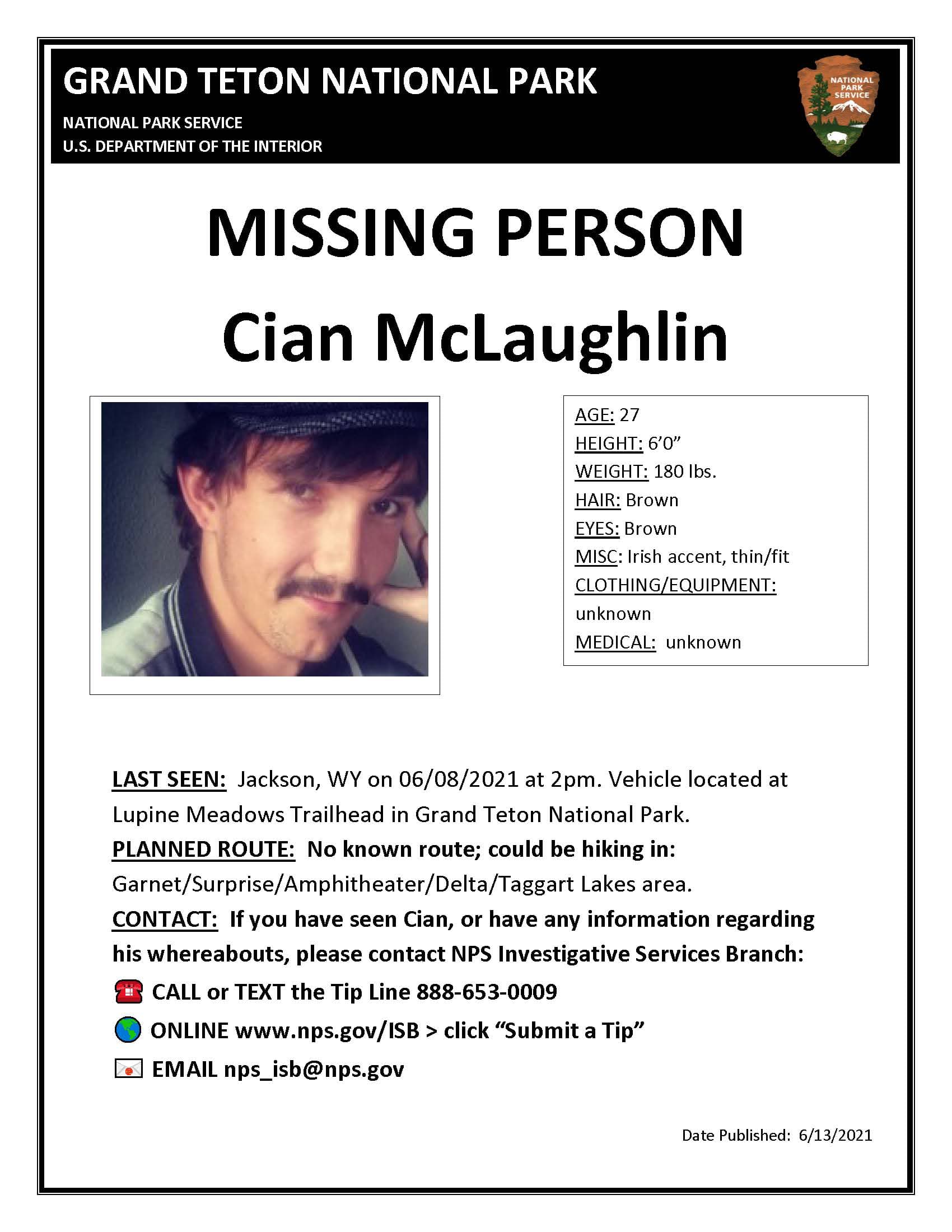 grand teton national park, man missing, Jackson, Wyoming,