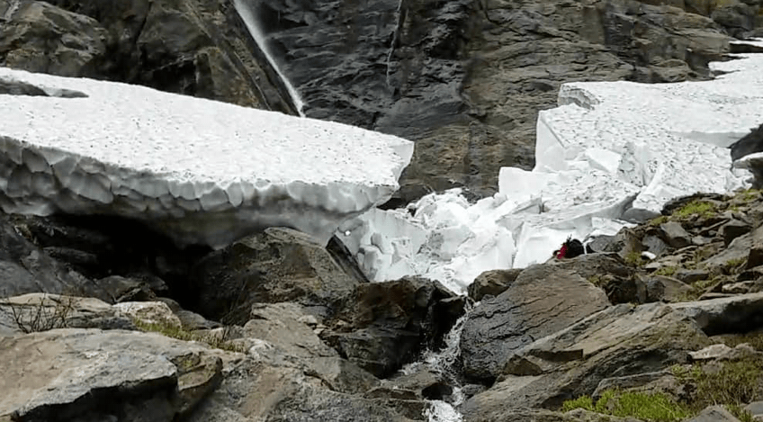snow arch, Tuckerman ravine trail, New Hampshire