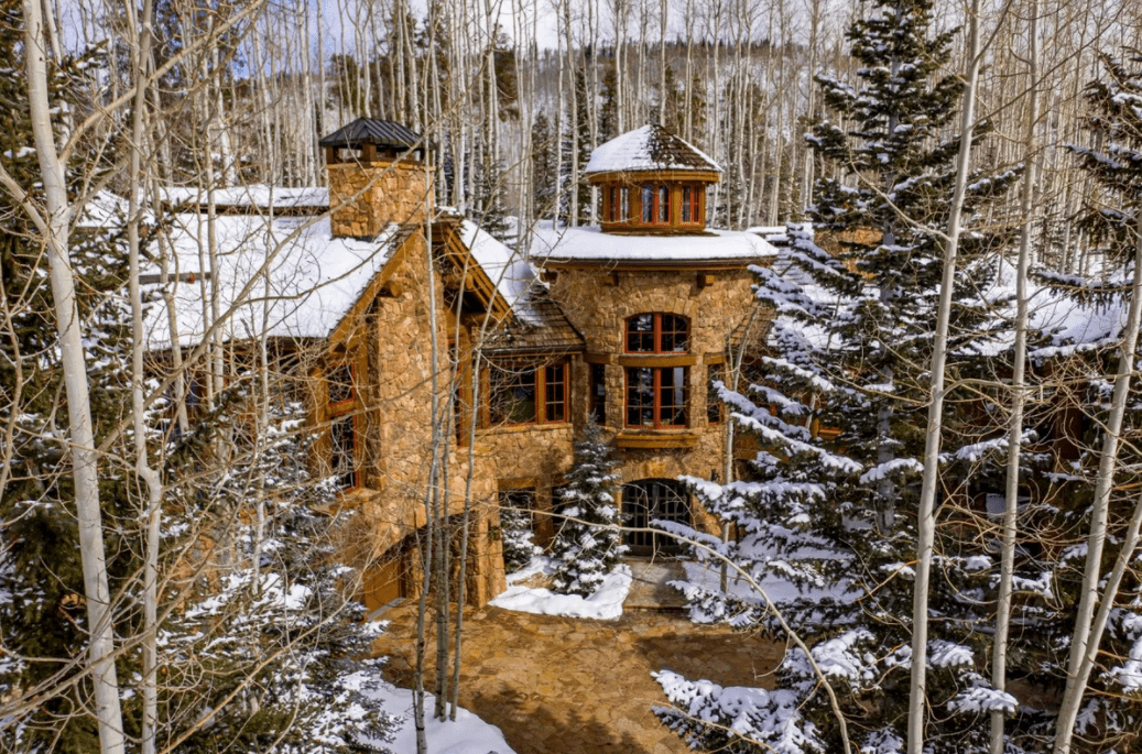 snowy mansion