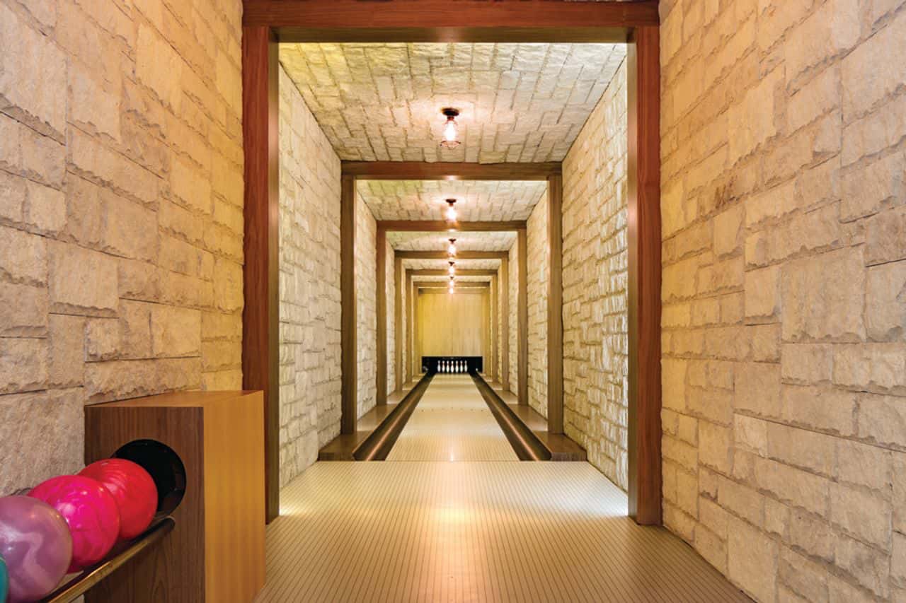 aspen, colorado mansion, bowling alley