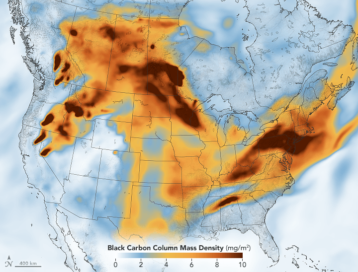 NASA, wildfire smoke, soot, pollution