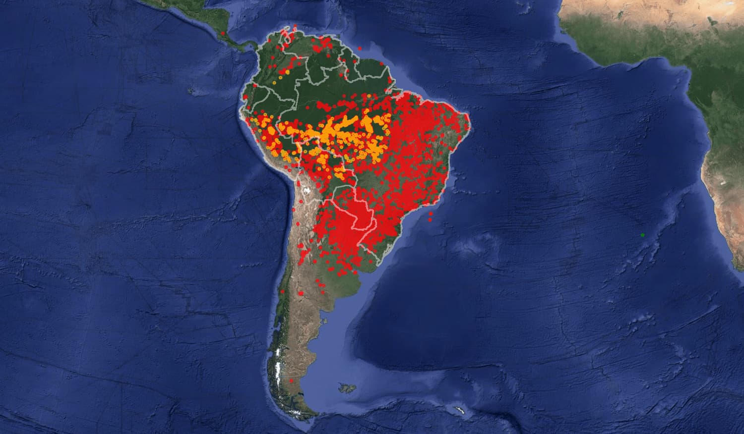 wildfires, South America 