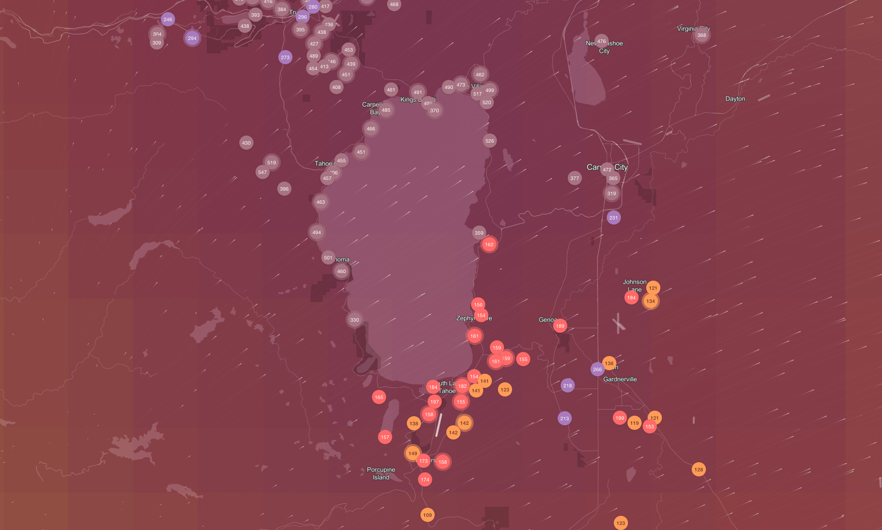 tahoe, california, smoke, wildfire, air quality, 