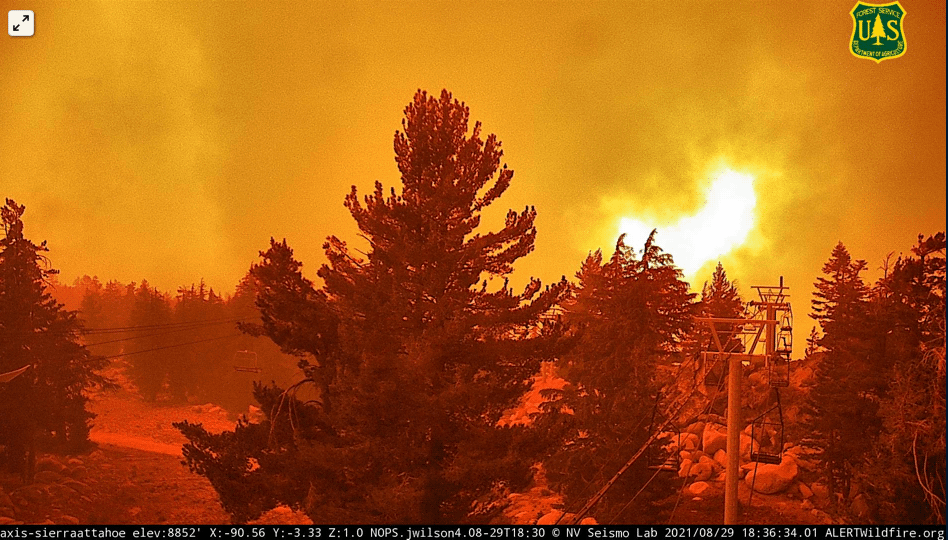 Caldor Fire, Sierra-at-tahoe, california, Lake Tahoe