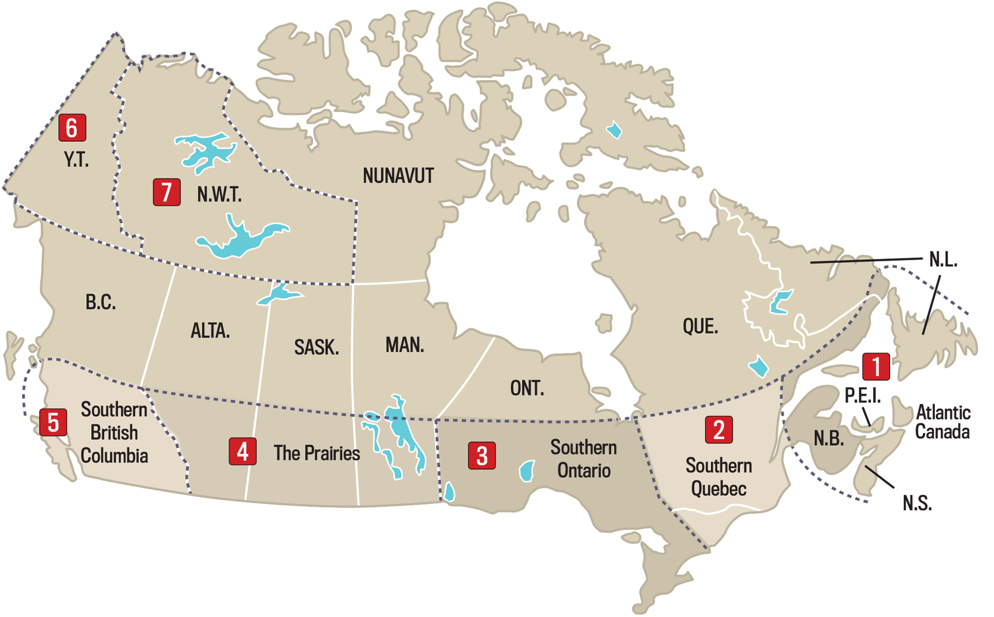 canada, regions, old farmer's almanac, 