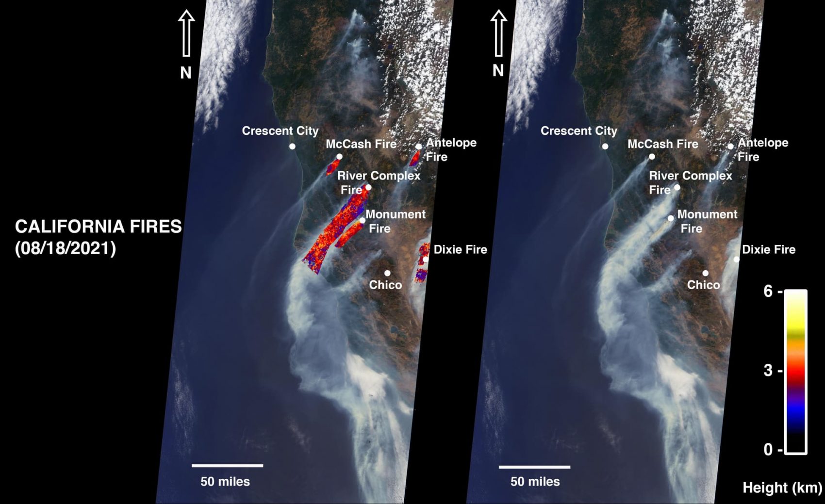 nasa, wildfires, california, smoke,