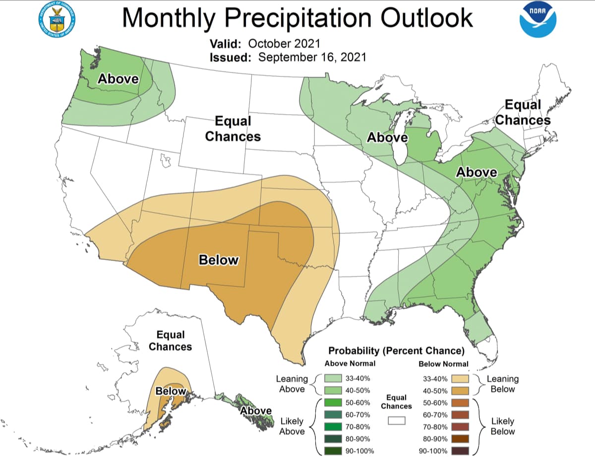 precipitation, outlook, October, NOAA