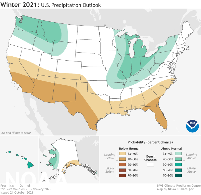 noaa, winter outlook, 2021/22