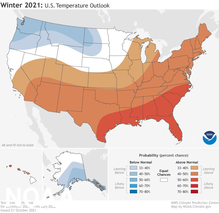 NOAA, winter outlook 2021/22