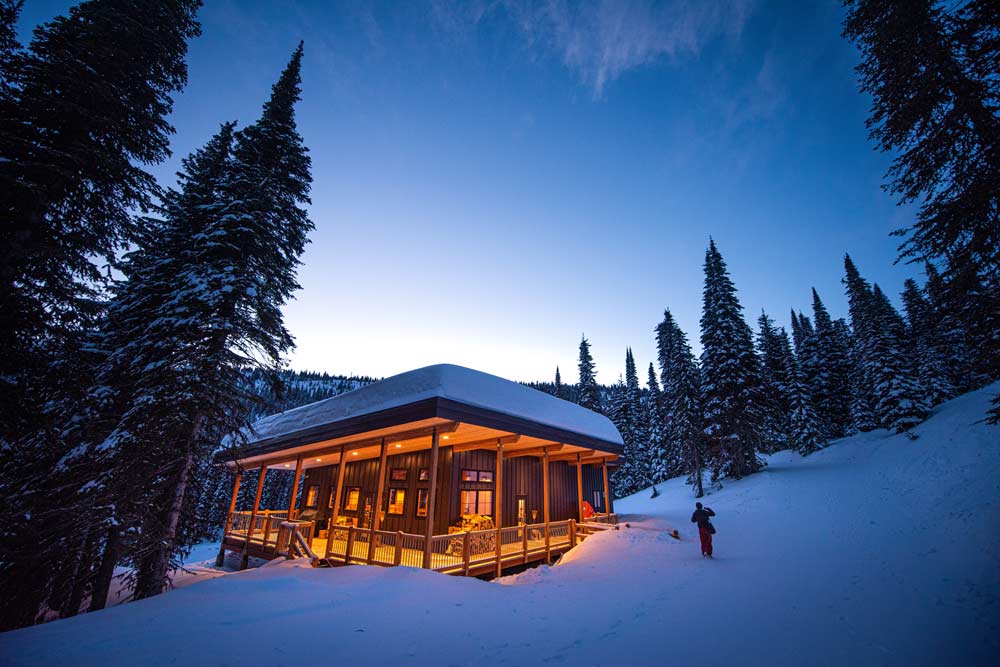 The Constella at Night, red mountain resort, British Columbia, Canada, 