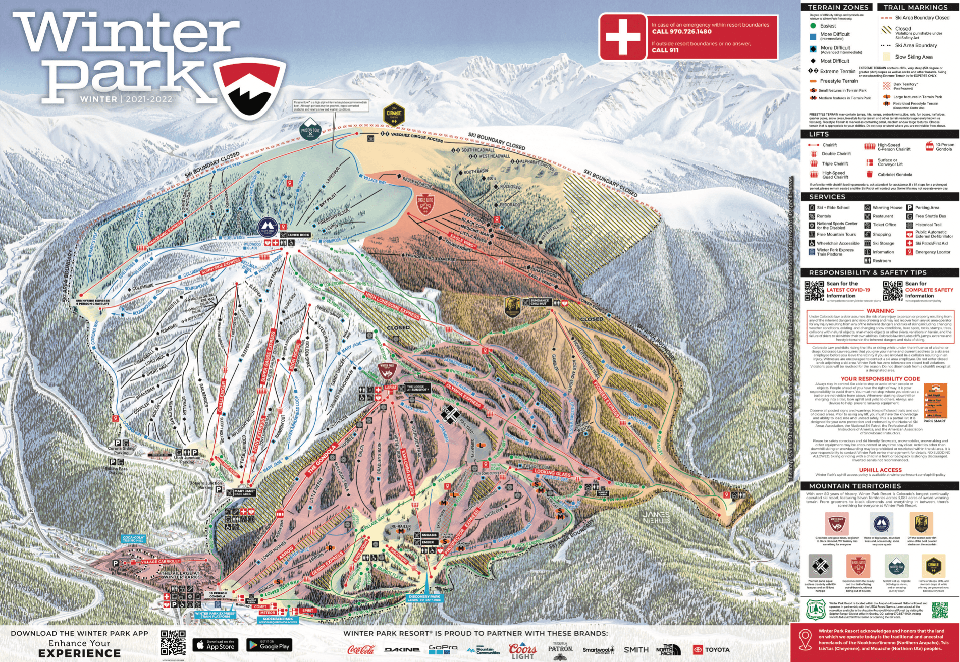 2021/2022 Season Winter Park/Mary Jane Trail Map