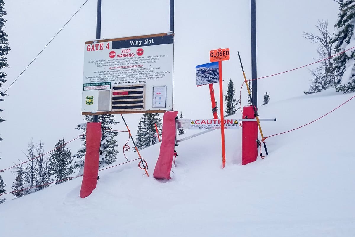 Jackson Hole, gates closed, backcountry