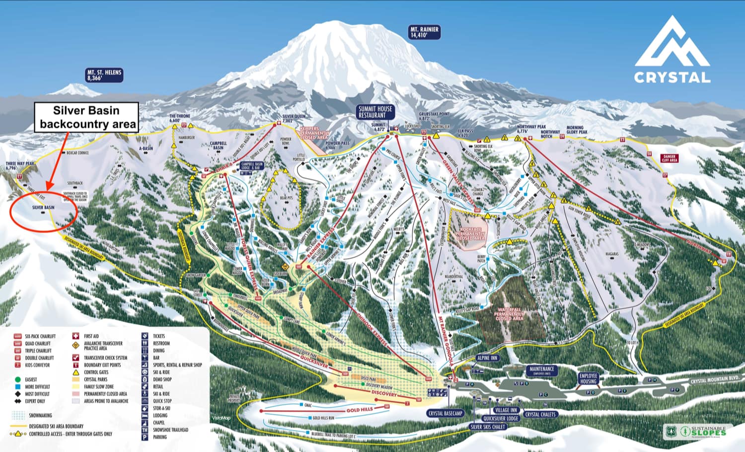 silver basin, crystal mountain, avalanche, washington