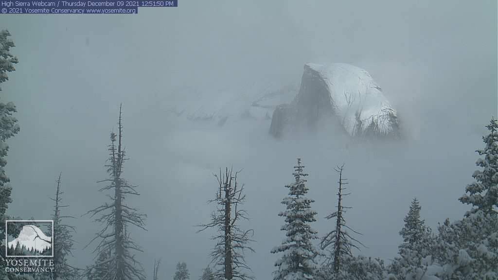 yosemite, half dome, snow,