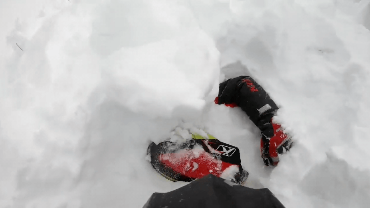 avalanche, snowmobiler,