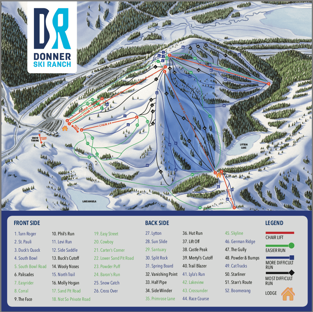 donner ski ranch, california, trail map