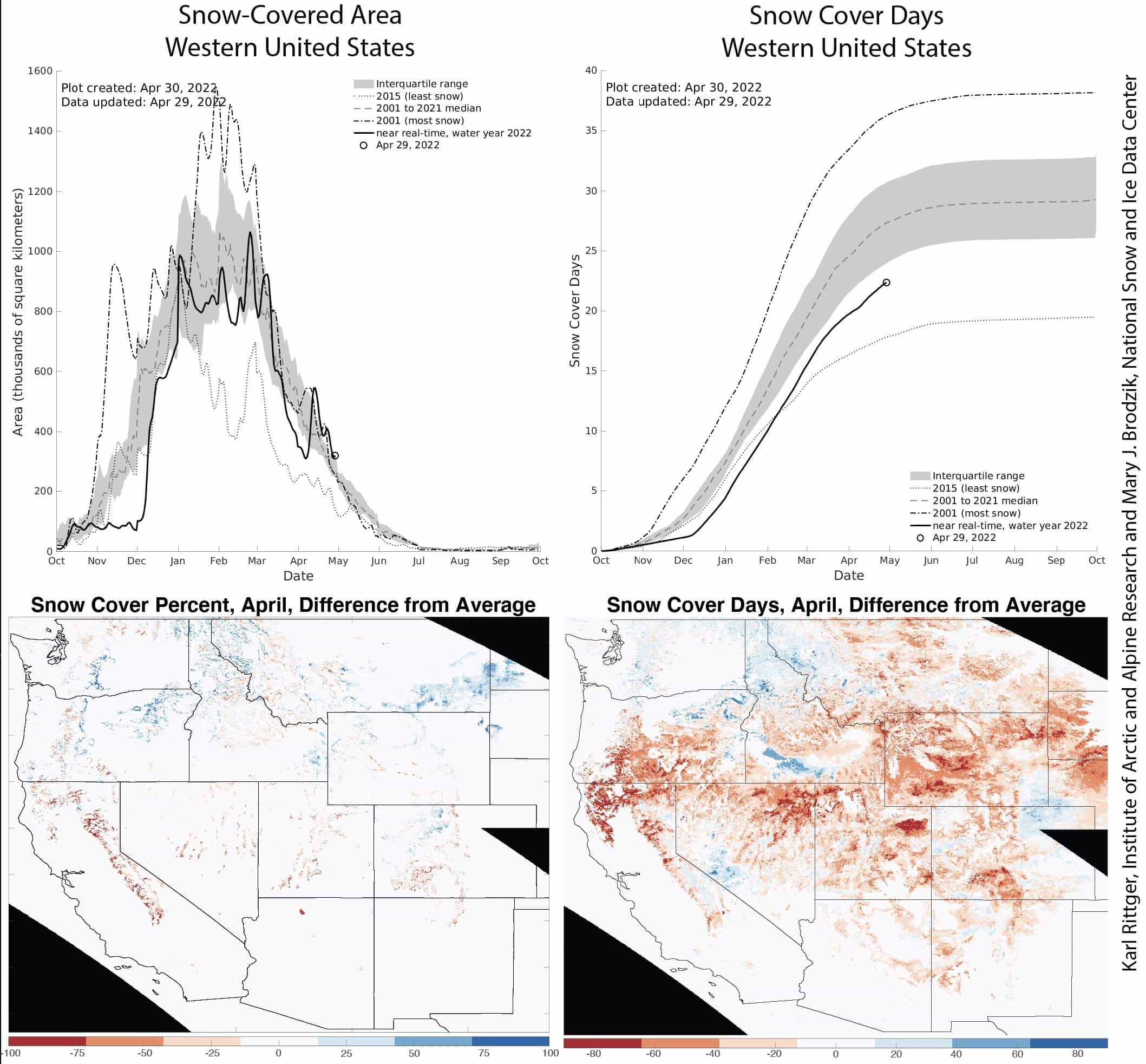 snow cover, April 2022