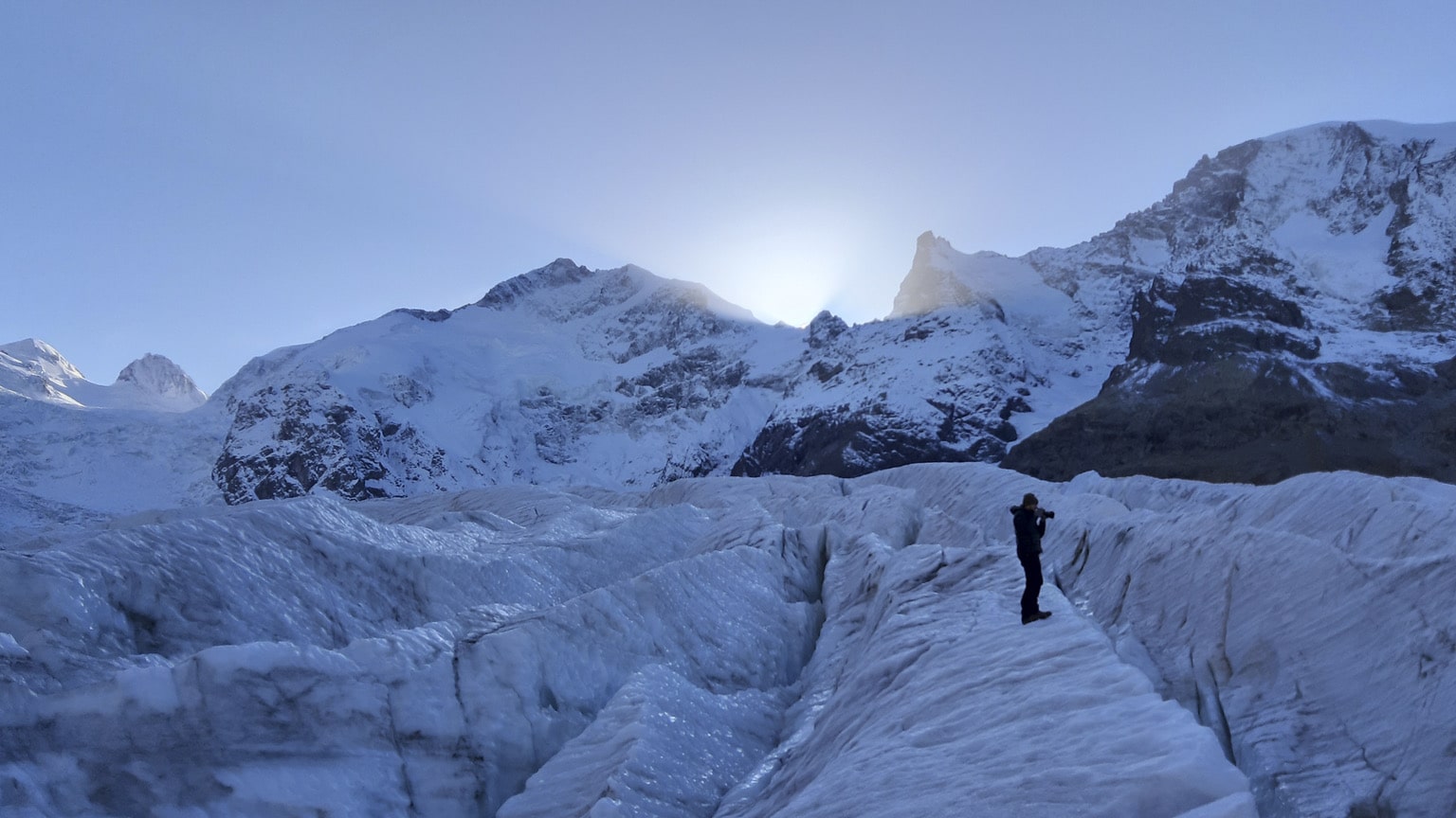 Scientist on Glacier