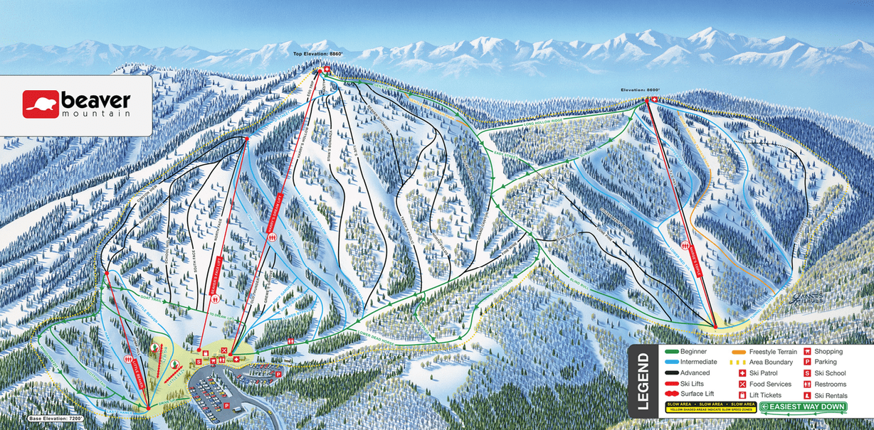 Beaver Mountain trail map