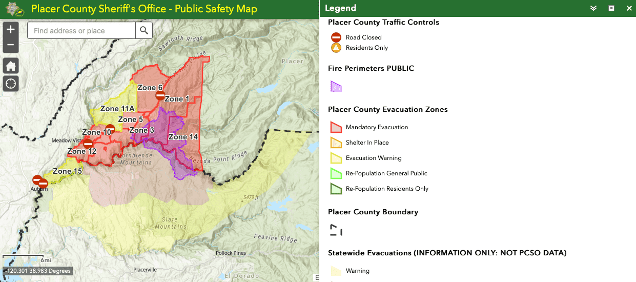mosquito fire, california, placer county, evacuations
