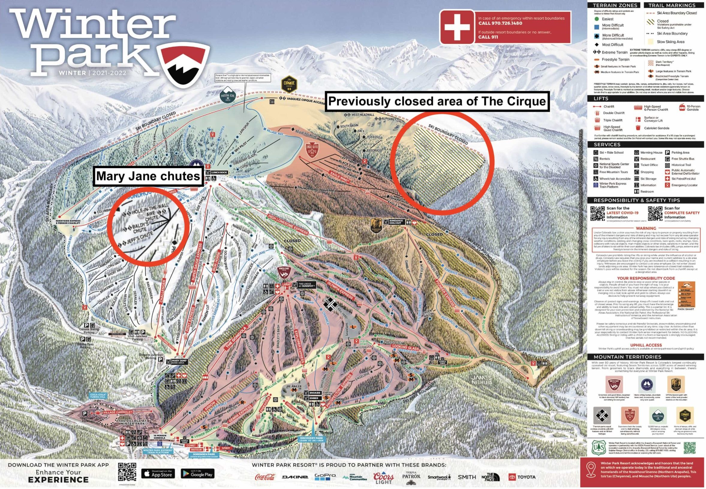 winter park resort, trail map,