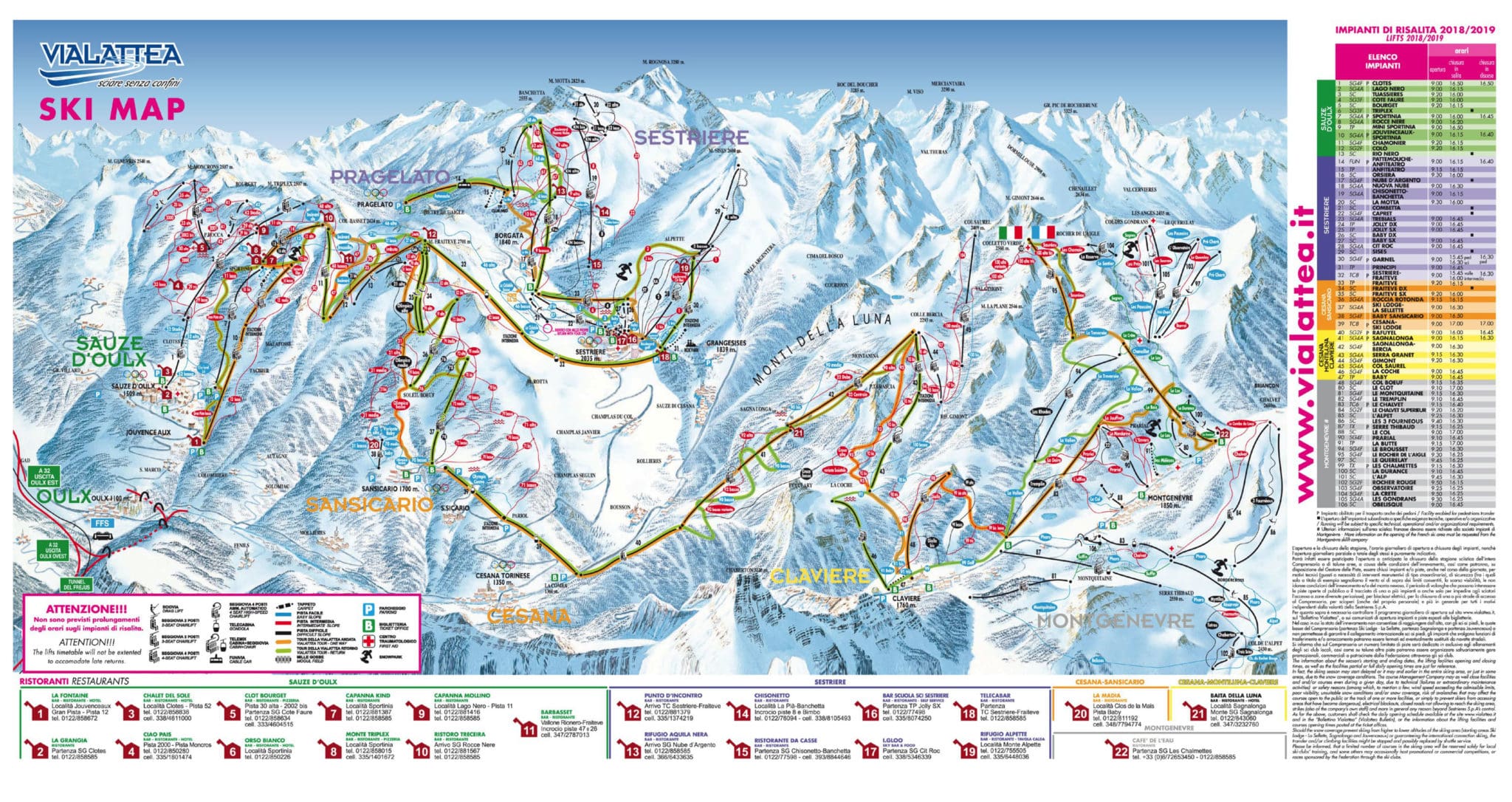 Trail Map Via Lattea